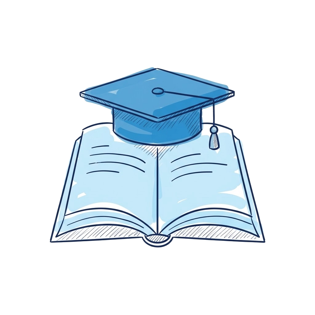 EduZim logo — open book with a graduation cap